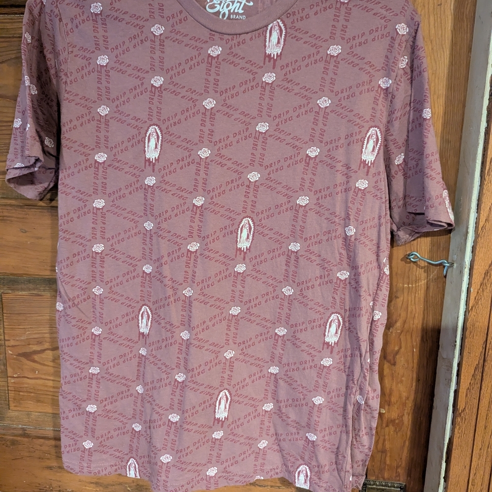 Eighty Eight Pink Short Sleeve Tee with‎ Star Pattern
